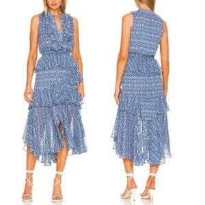 Misa Los Angeles Ilona Blue High Low Dress Size XSmall